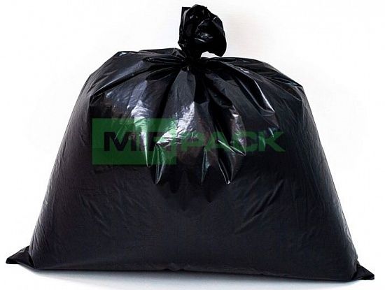 Мешки для мусора 30 л 50х60, 25 мкм, черные, ПВД в пачках 10 пачек по 100 штук, усиленные - Вид 1